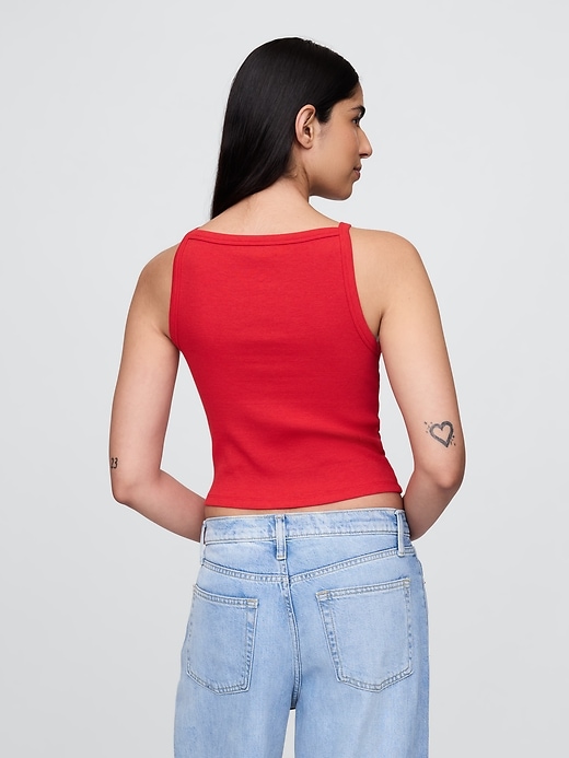 Image number 3 showing, Modern Apron-Neck Cropped Tank Top