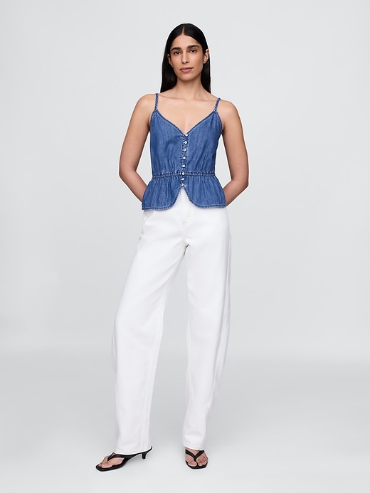 Image number 2 showing, Denim Peplum Cami