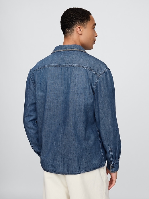 Image number 3 showing, Embroidered Denim Shirt