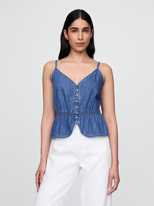 Image number 1 showing, Denim Peplum Cami