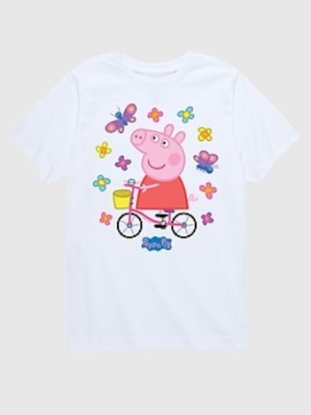 Toddler Peppa Pig Bike Butterflies Short Sleeve T-Shirt