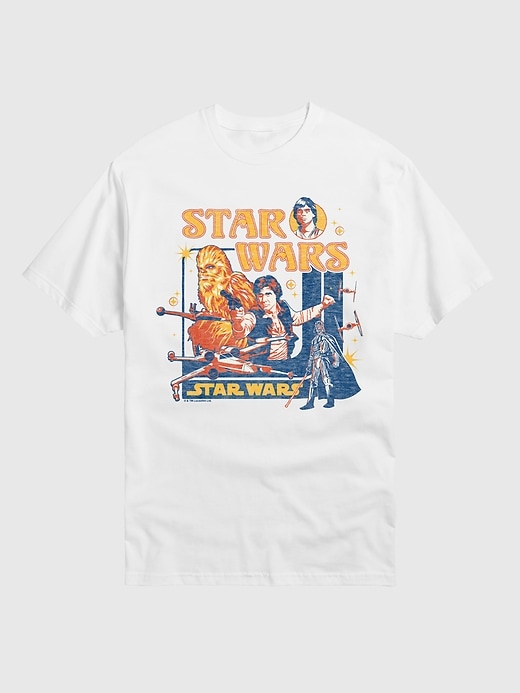 1 of 8 showing, with the color White of product Star Wars Retro Group Short Sleeve T-Shirt