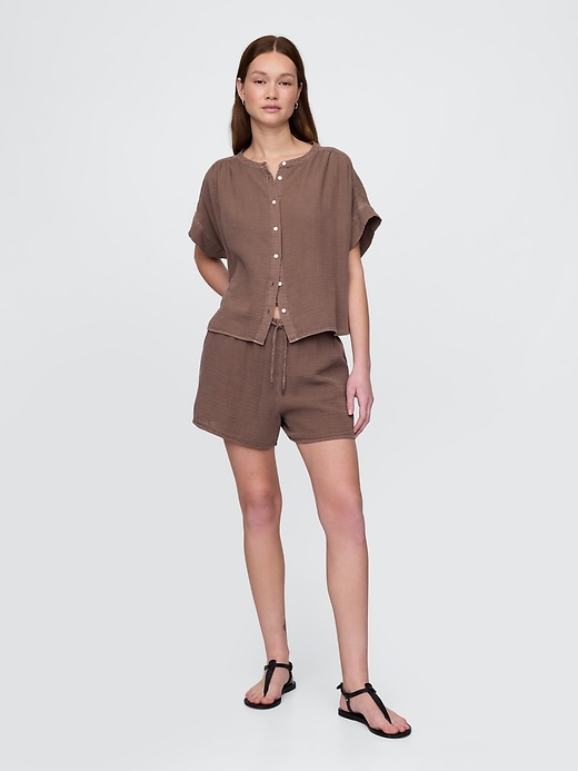Image number 1 showing, Crinkle Gauze Easy Shorts