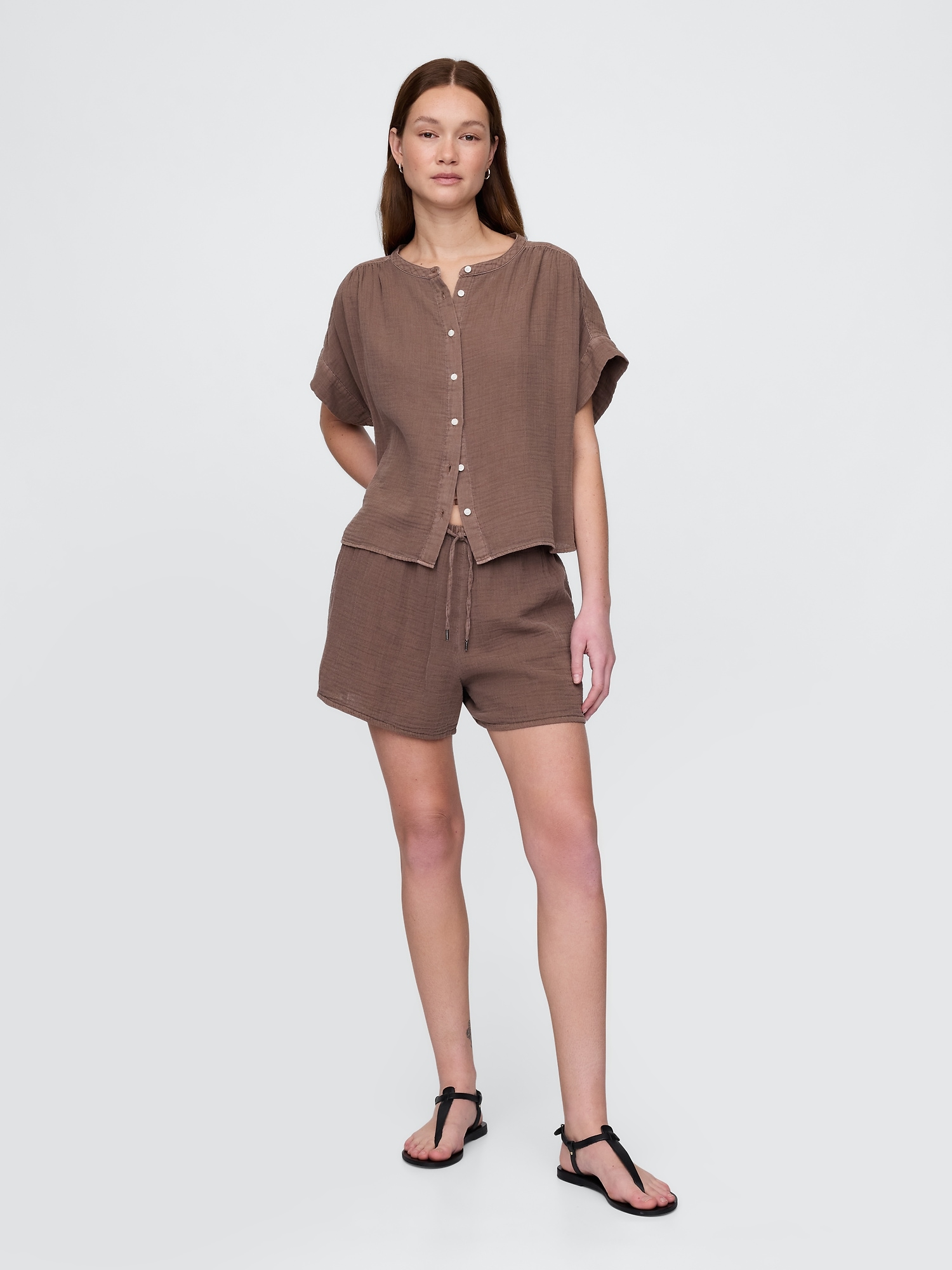 Crinkle Gauze Easy Shorts
