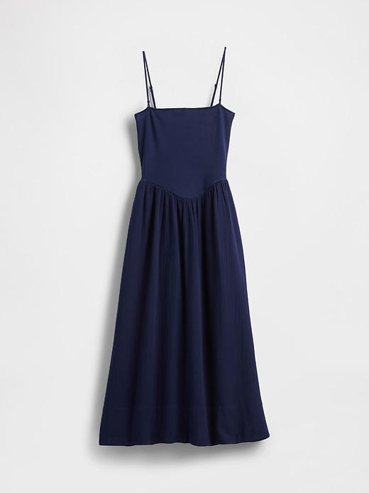 Image number 7 showing, Crinkle Gauze Mixed Media Maxi Dress