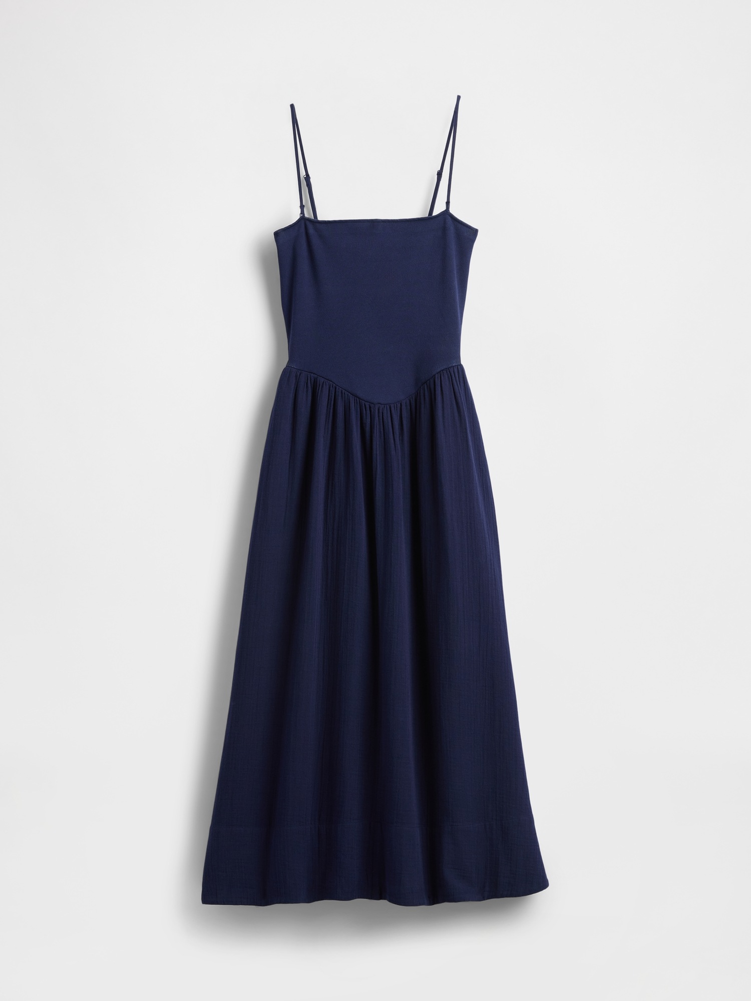 Женское платье Gap Cotton Gauze Mixed Media Maxi, цвет: Тёмно-синий — фото 7