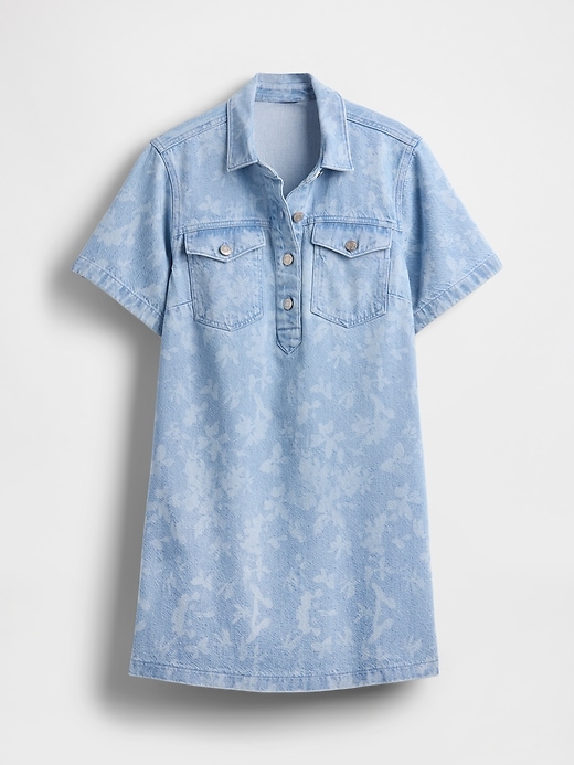 Image number 4 showing, UltraSoft Denim Floral Popover Mini Dress