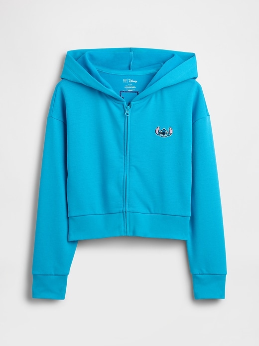Image number 2 showing, Lilo & Stitch Kids French Terry Cropped Zip Hoodie