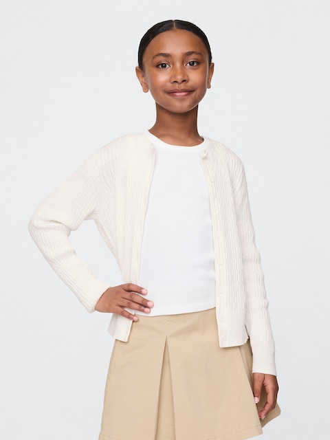 Kids 100% Cotton Uniform Cardigan Sweater