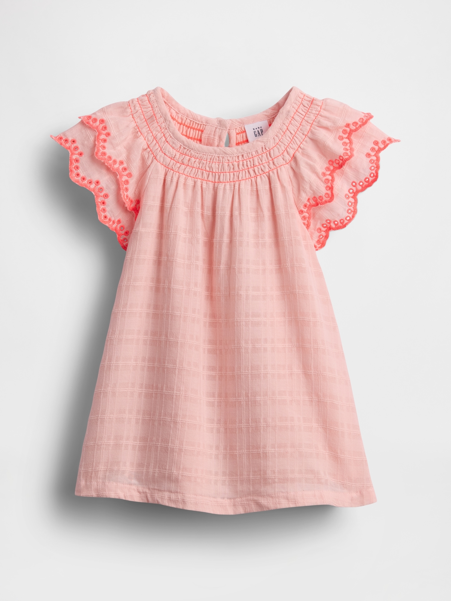 Baby Flutter-Sleeve Cotton Dress
