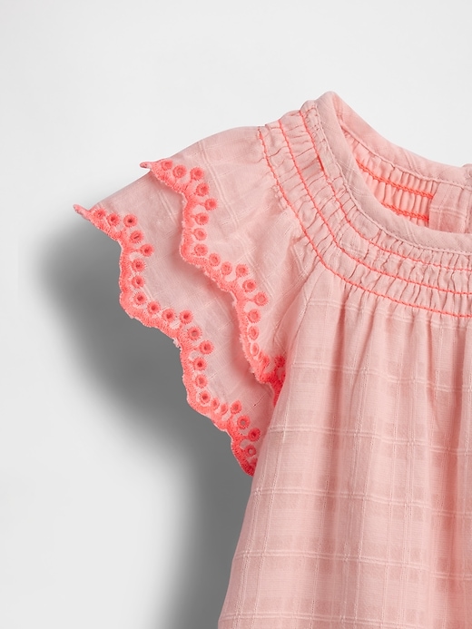 Image number 3 showing, Baby Flutter-Sleeve Cotton Dress