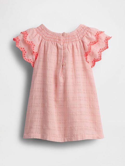 Image number 2 showing, Baby Flutter-Sleeve Cotton Dress