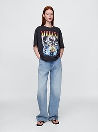 Kurt Cobain Relaxed Crop Graphic T-Shirt