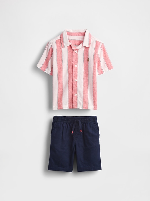 Image number 2 showing, Baby & Toddler Linen-Cotton Cabana Outfit Set