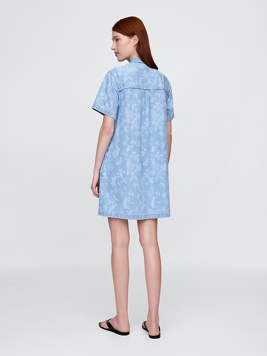 Image number 2 showing, UltraSoft Denim Floral Popover Mini Dress