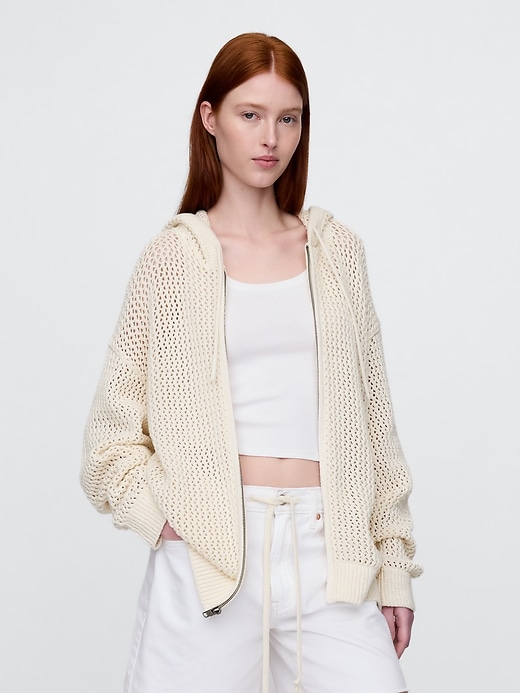 Image number 6 showing, Crochet Zip Hoodie