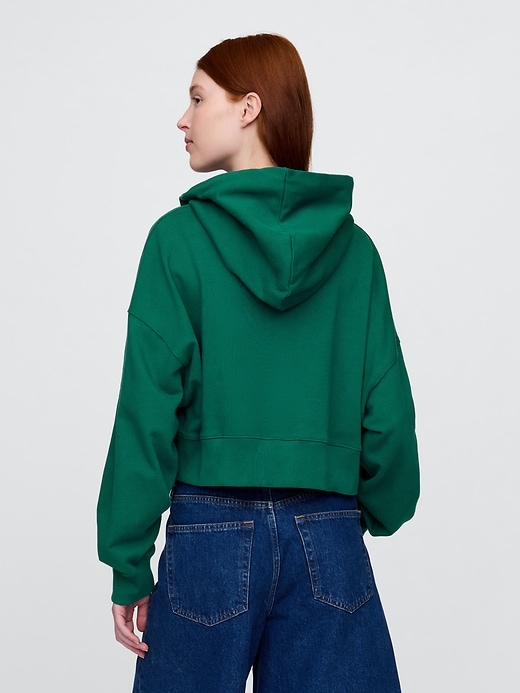 Image number 3 showing, French Terry Cropped Oversized Hoodie