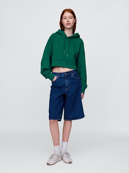 Image number 2 showing, French Terry Cropped Oversized Hoodie