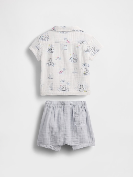 Image number 2 showing, Baby Crinkle Gauze Outfit Set