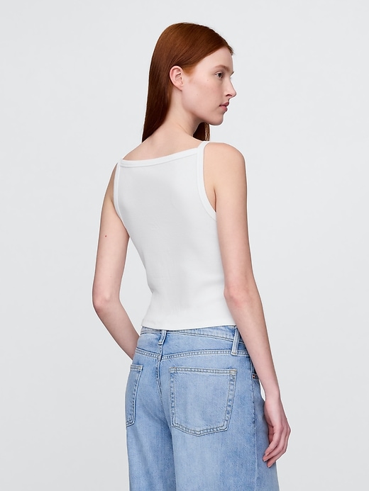 Image number 3 showing, Modern Apron-Neck Cropped Tank Top