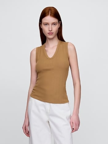 Sheer Modern Rib Tank Top