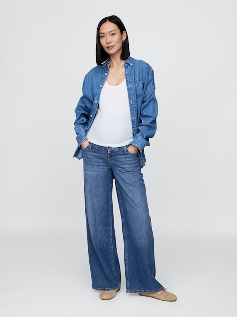 Maternity UltraSoft Full-Panel Baggy Jeans