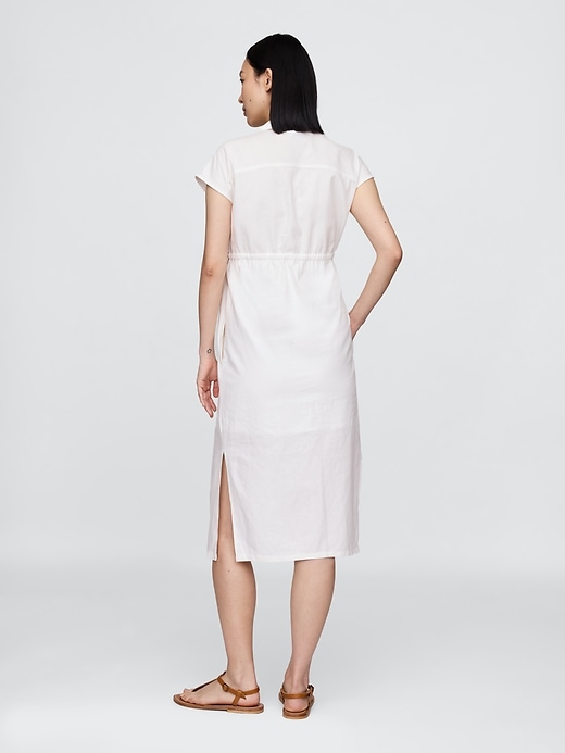Image number 2 showing, Maternity Linen-Blend Midi Shirtdress