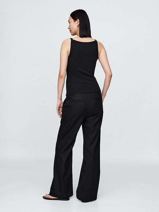 Image number 2 showing, Maternity Full Panel Linen-Blend Pants