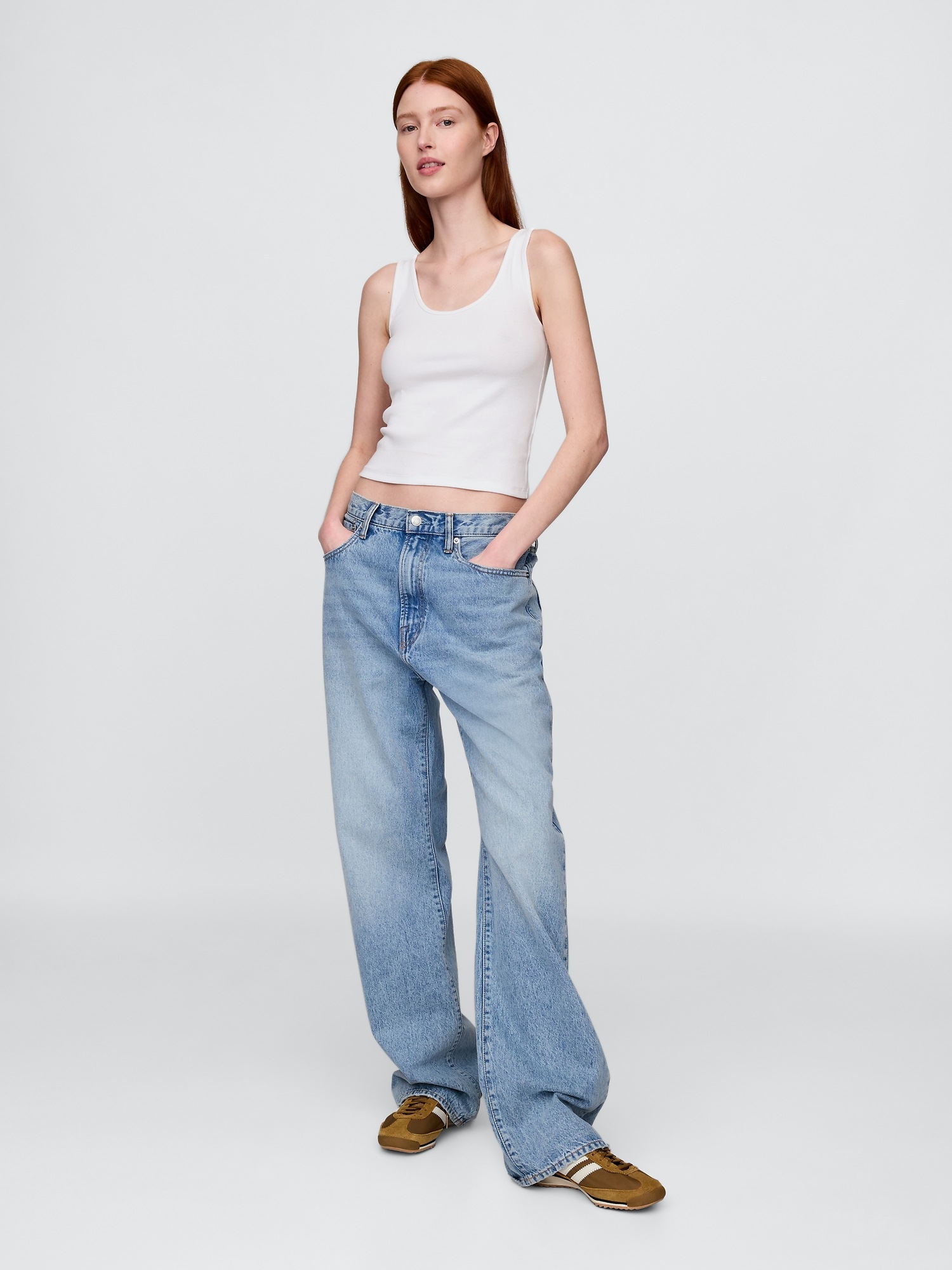 Женский топ Gap Modern Crop Tank Top, цвет: Белый — фото 2