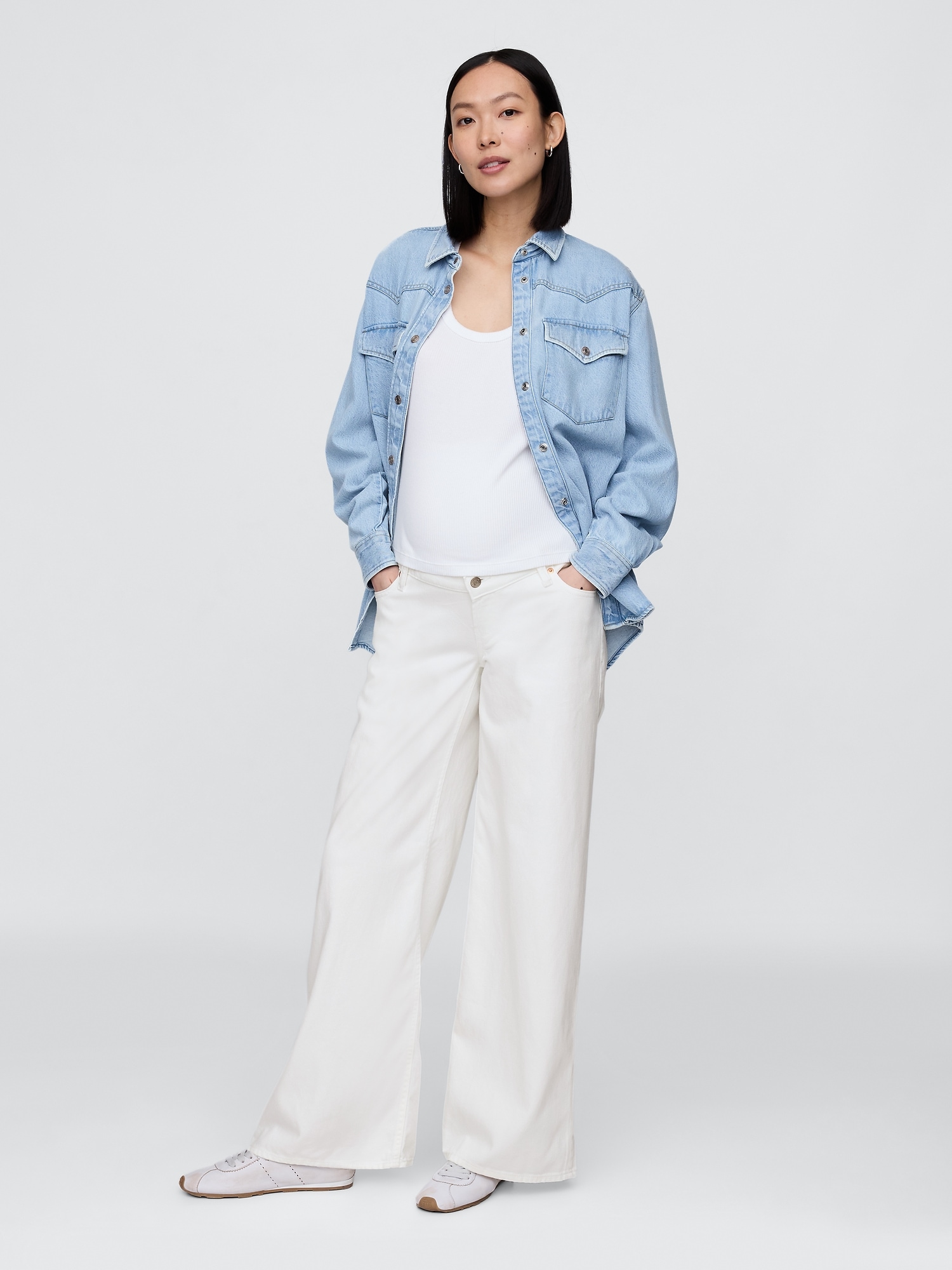 Maternity True Waistband Full Panel UltraSoft Baggy Jeans