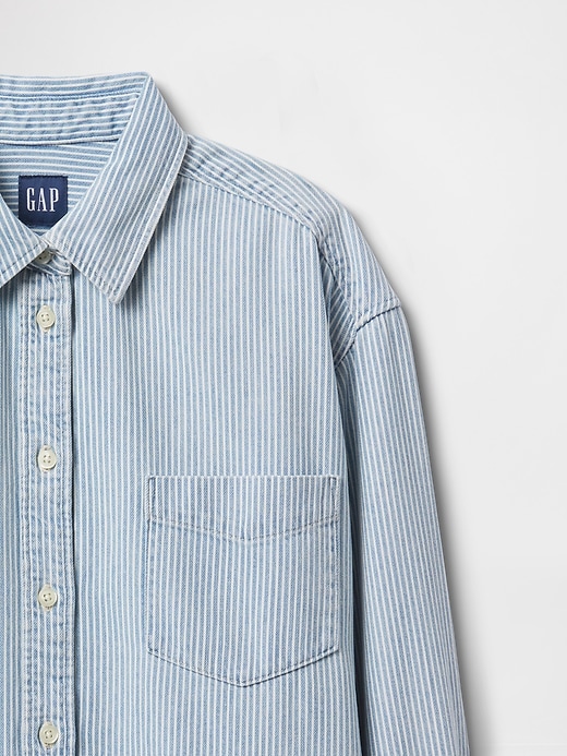 Image number 4 showing, Denim Stripe Big Shirt