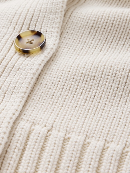 Image number 4 showing, 100% Cotton Cropped V-Neck Cardigan