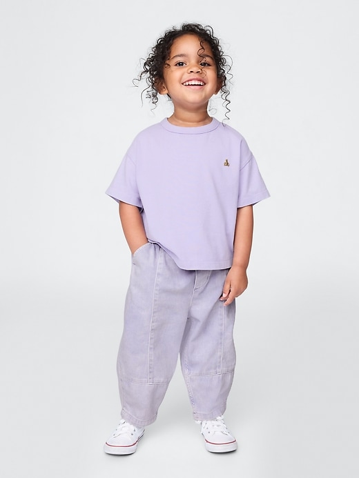 Image number 1 showing, Baby & Toddler Pull-On Barrel Jeans