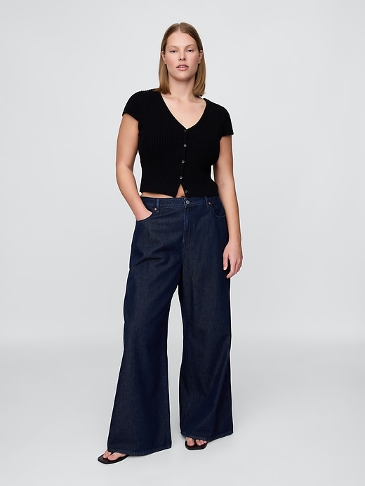 Image number 5 showing, Curvy Mid Rise UltraSoft Baggy Jeans