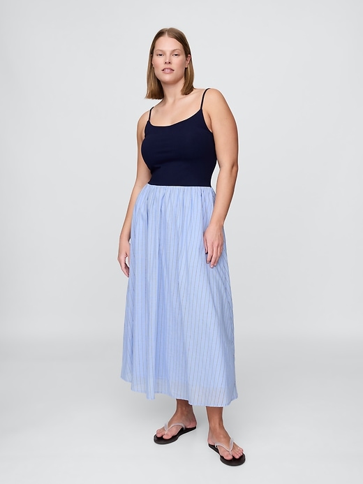 Image number 4 showing, Compact Jersey Mixed Media Maxi Dress