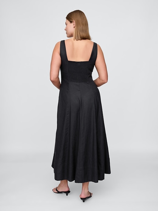 Image number 5 showing, Linen-Blend Square-Neck Maxi Dress