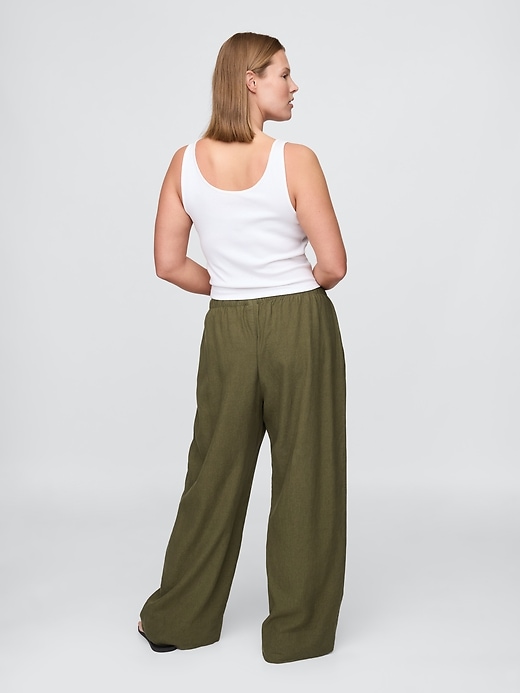 Image number 6 showing, Linen-Blend Easy Wide-Hem Pants