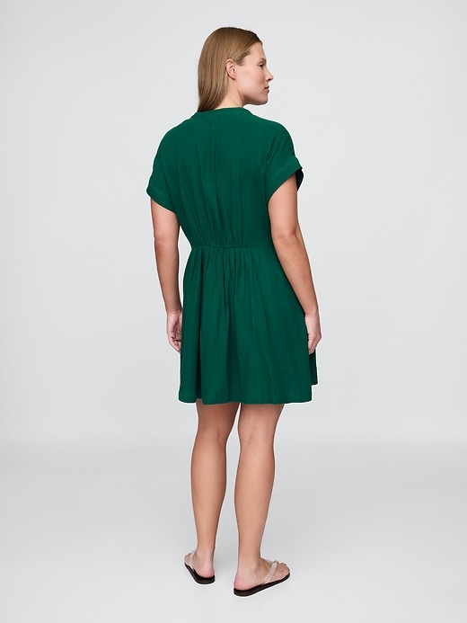 Image number 6 showing, Crinkle Gauze Mini Shirtdress