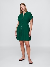 Cotton Gauze Mini Shirtdress