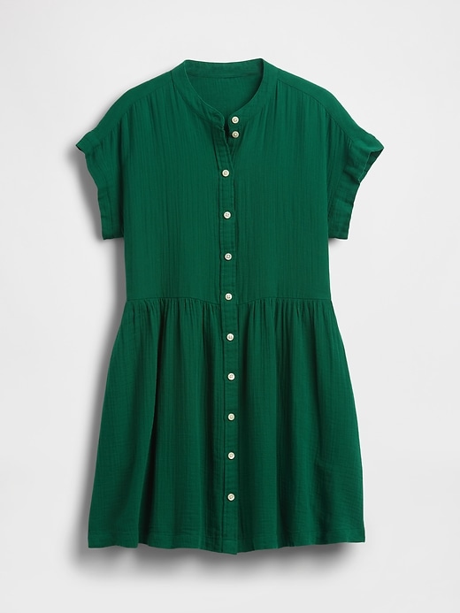 Image number 7 showing, Crinkle Gauze Mini Shirtdress