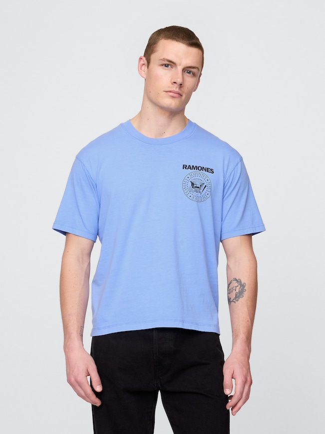 Heavyweight Cropped Ramones Graphic T-Shirt