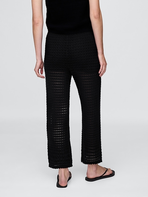 Image number 4 showing, 100% Cotton Crochet Ankle Pants