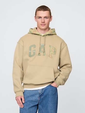 VintageSoft Plaid Arch Logo Hoodie