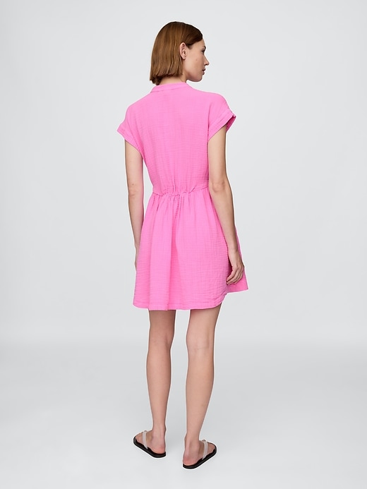 Image number 2 showing, Crinkle Gauze Mini Shirtdress