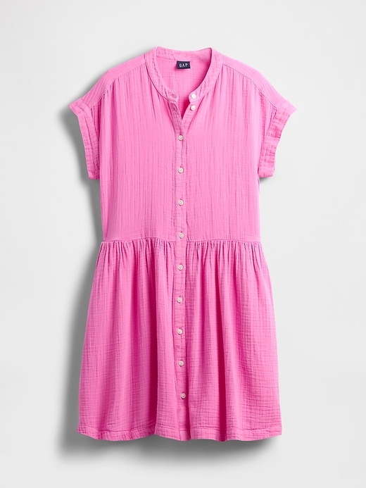 Image number 5 showing, Crinkle Gauze Mini Shirtdress