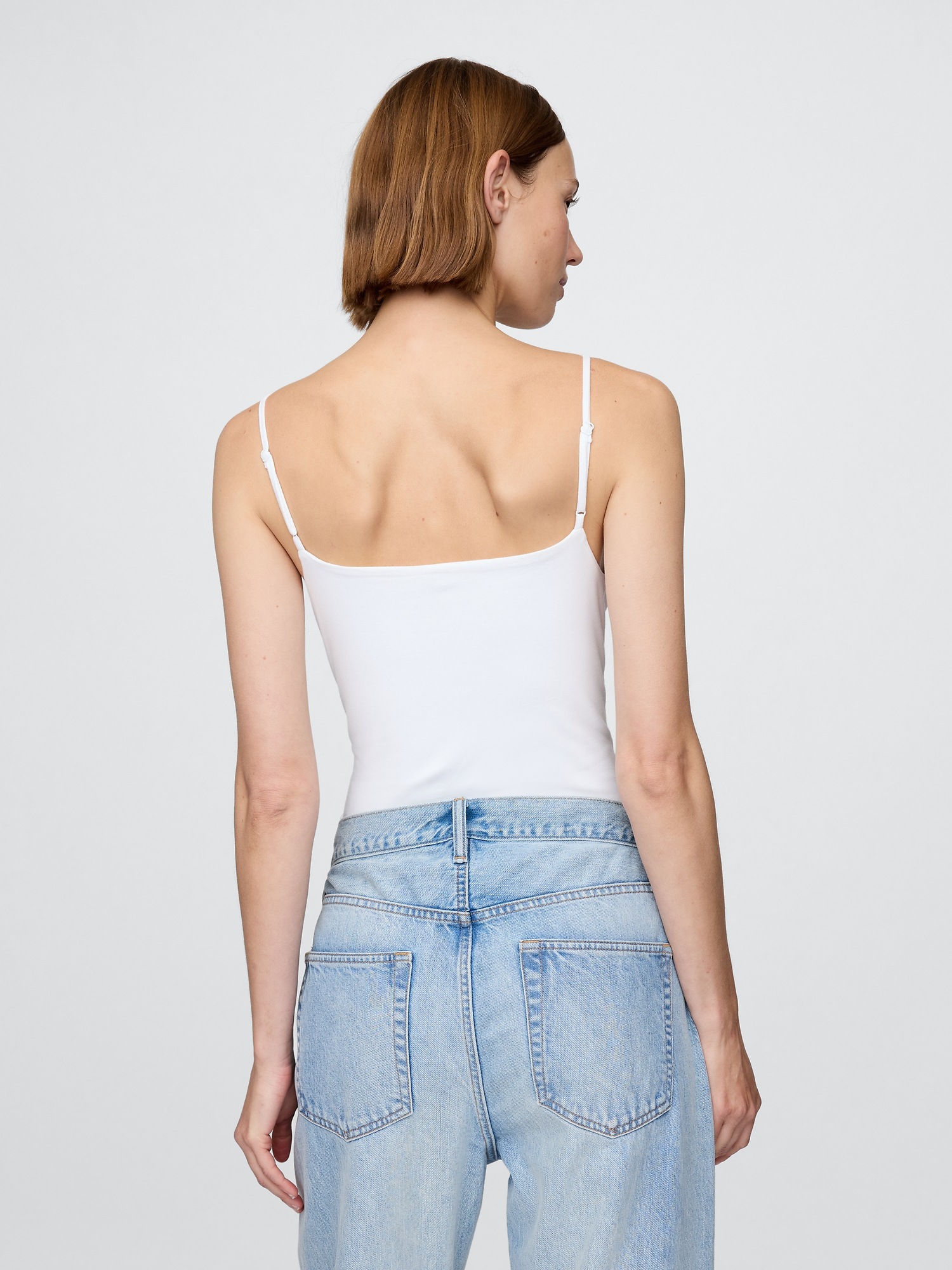 Боди CloseKnit, стринги, с топом на бретелях — Gap, цвет: Белый — фото 2