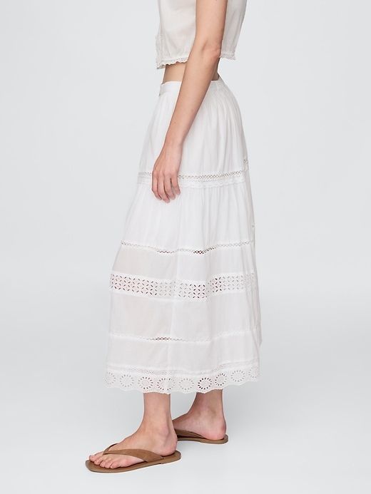 Image number 3 showing, Tiered Lace-Trim Maxi Skirt