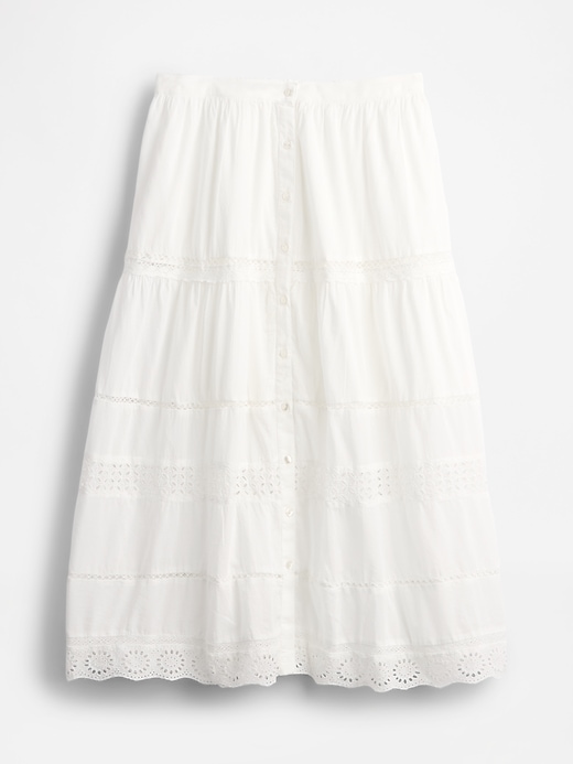 Image number 4 showing, Tiered Lace-Trim Maxi Skirt