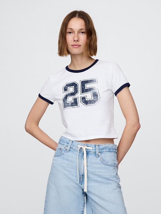 Image number 1 showing, Cropped Graphic T-Shirt