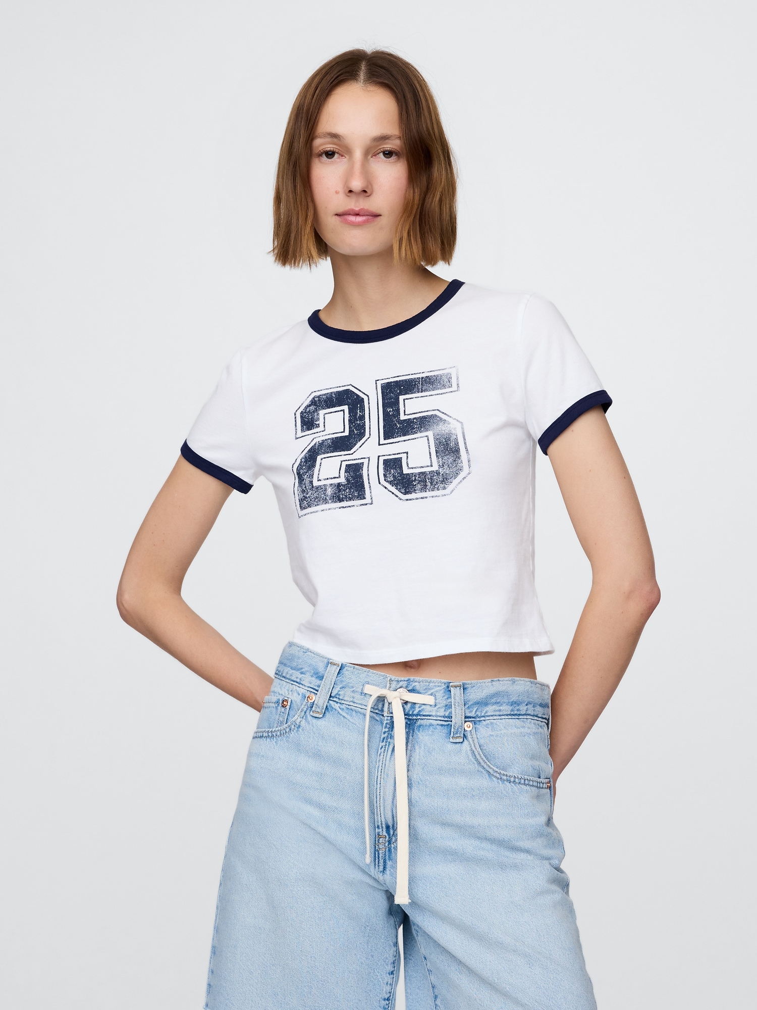 Cropped Graphic T-Shirt
